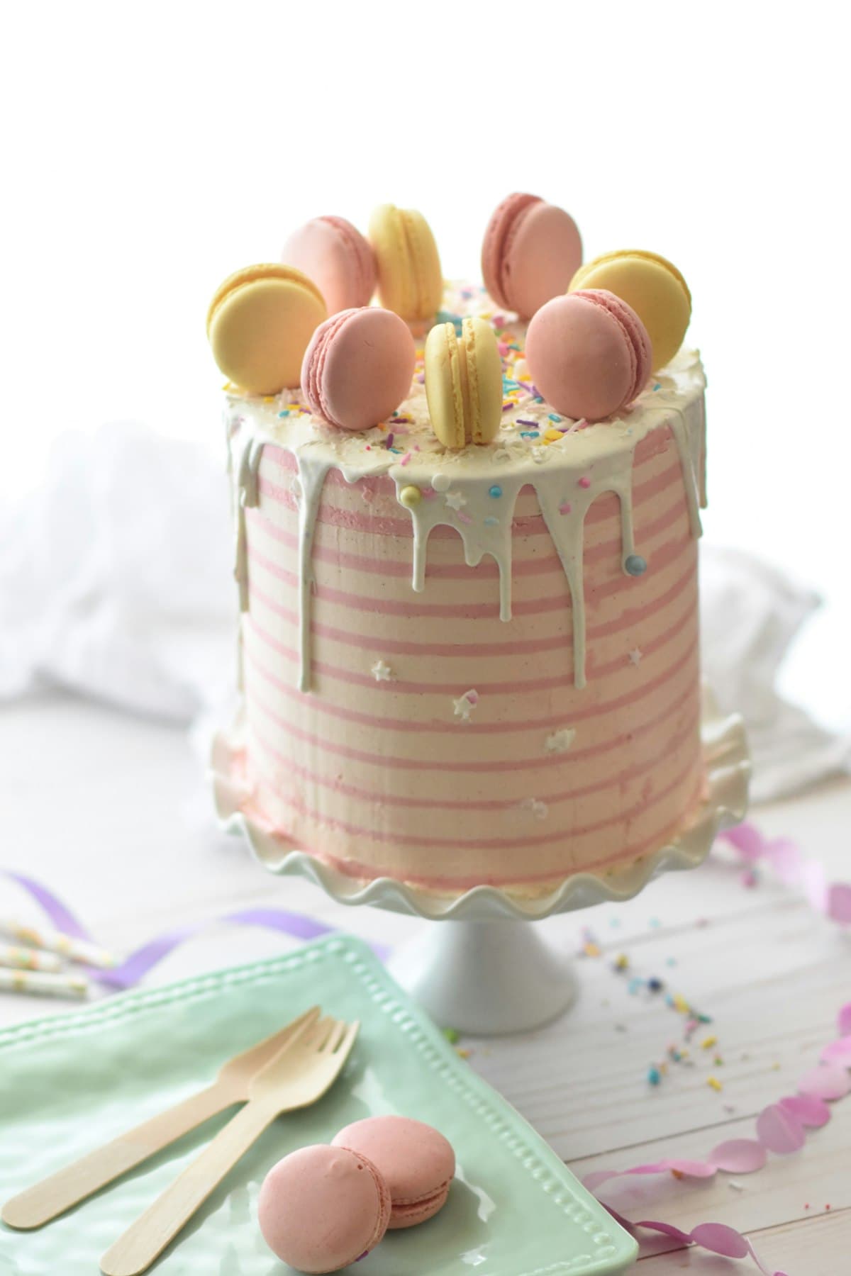 Elegant macaron topped dessert